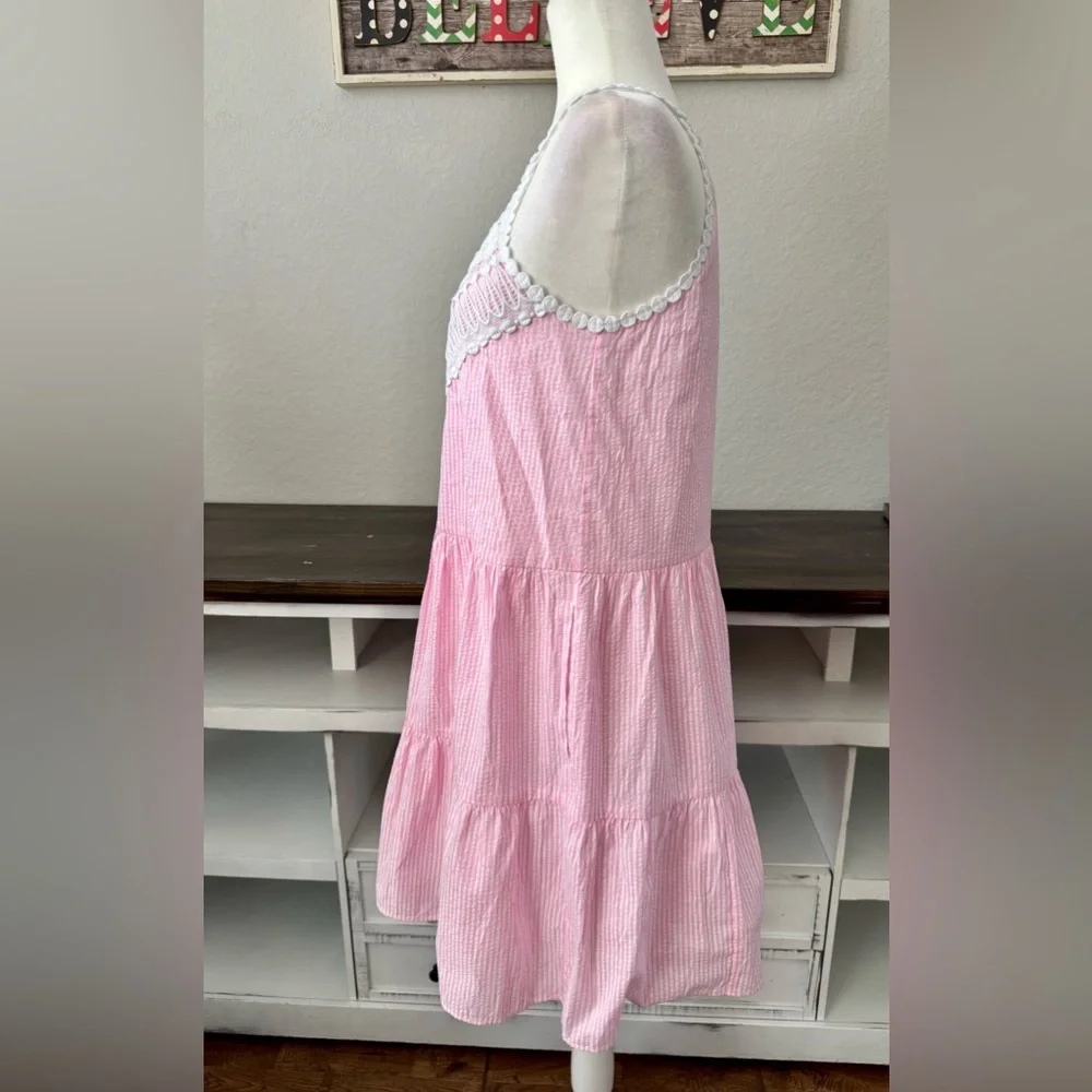 Lilly Pulitzer Britt Havana Seersucker Striped‎ Pink Dress Women's Size 2 D